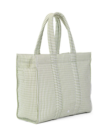 TRVL Quilted Go Go Tote - Pimlico Stripe Sage