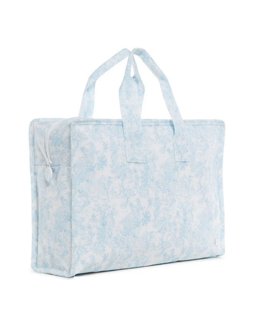 TRVL Overnite Tote - Bunny Toile Blue