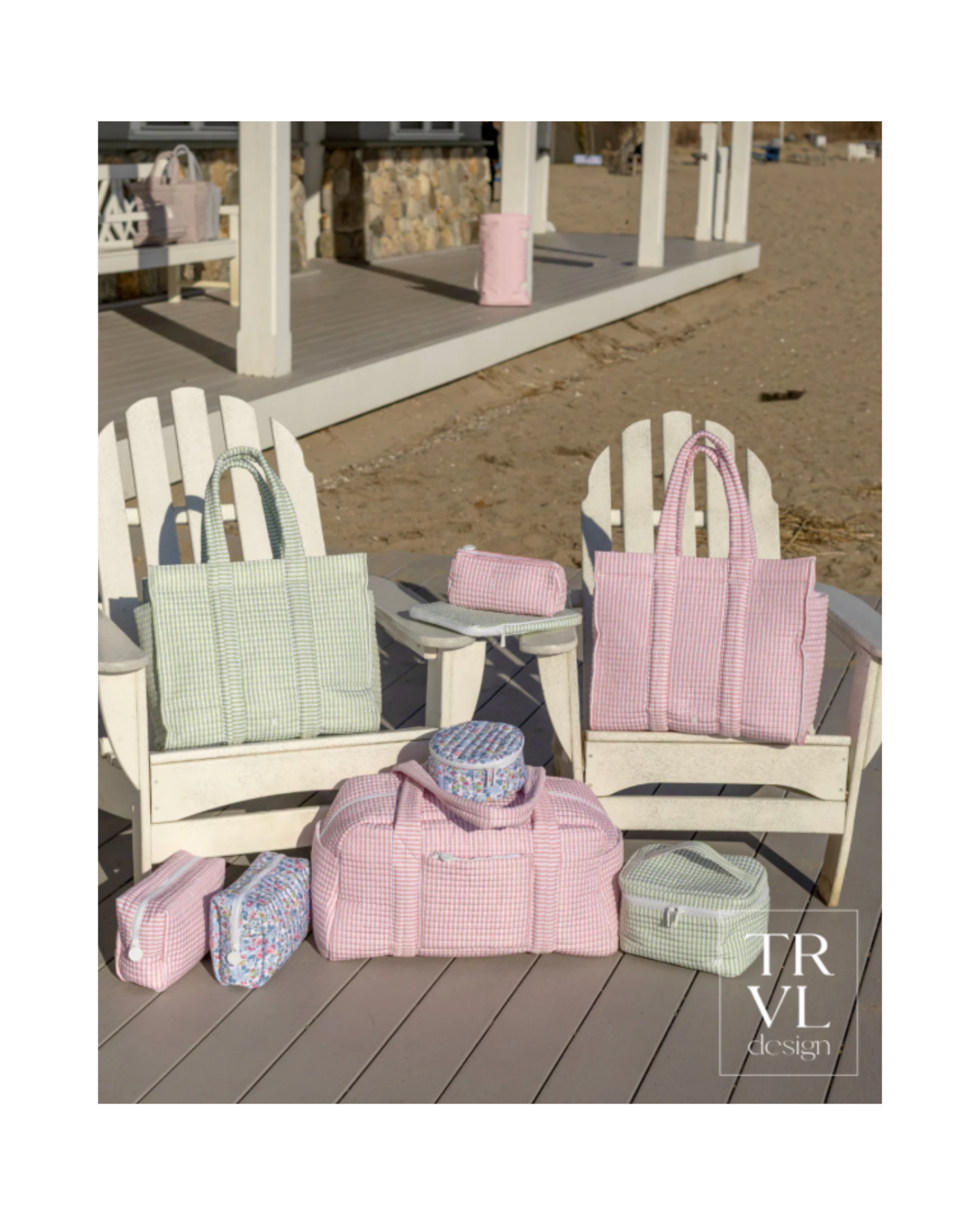 TRVL Quilted Pochette Bag - Pimlico Stripe Dusty Rose