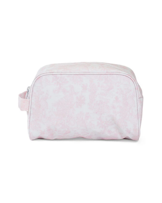 TRVL Stowaway Toiletry Bag - Bunny Toile Pink