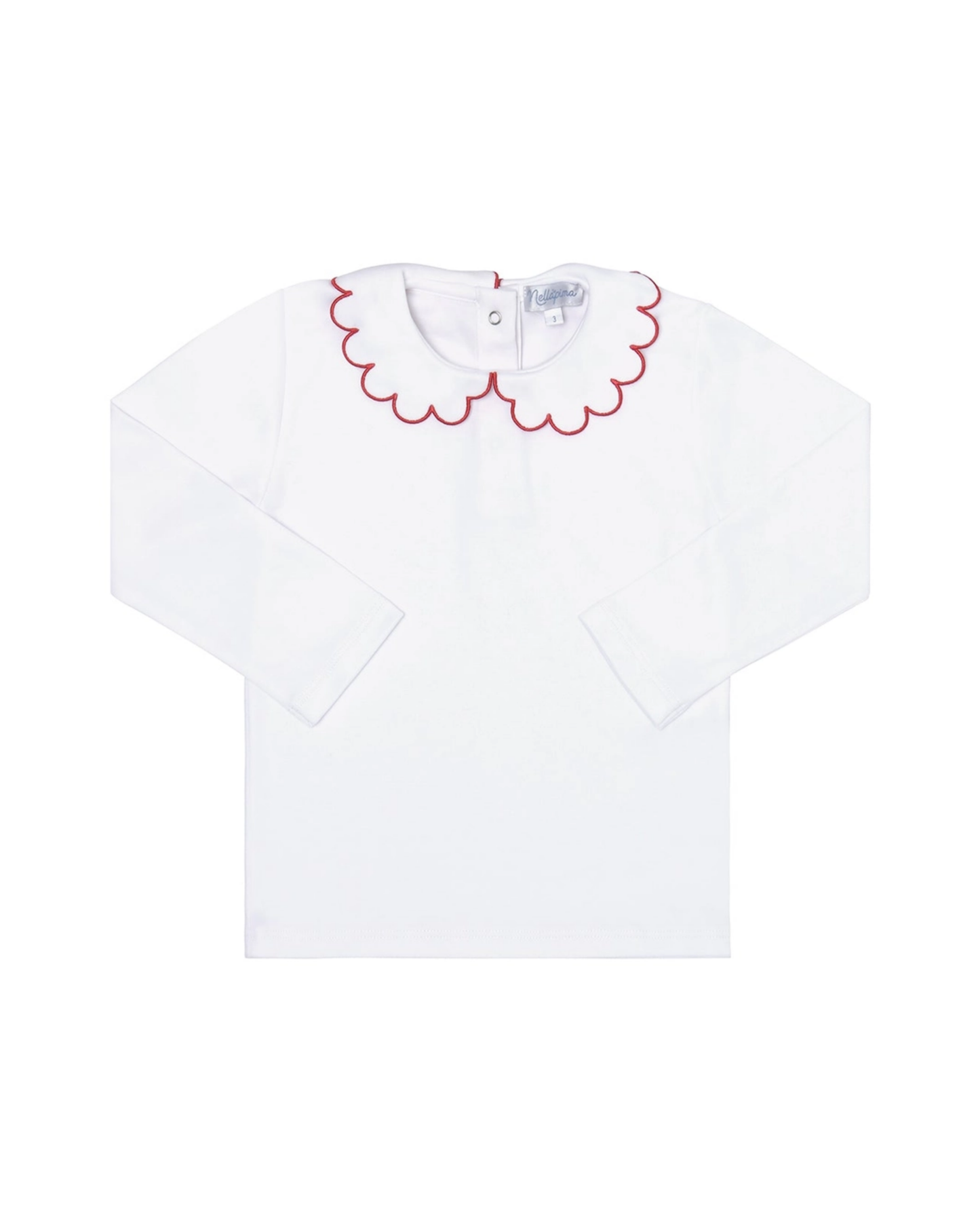 Nellapima - Scalloped Collar Long Sleeve Shirt