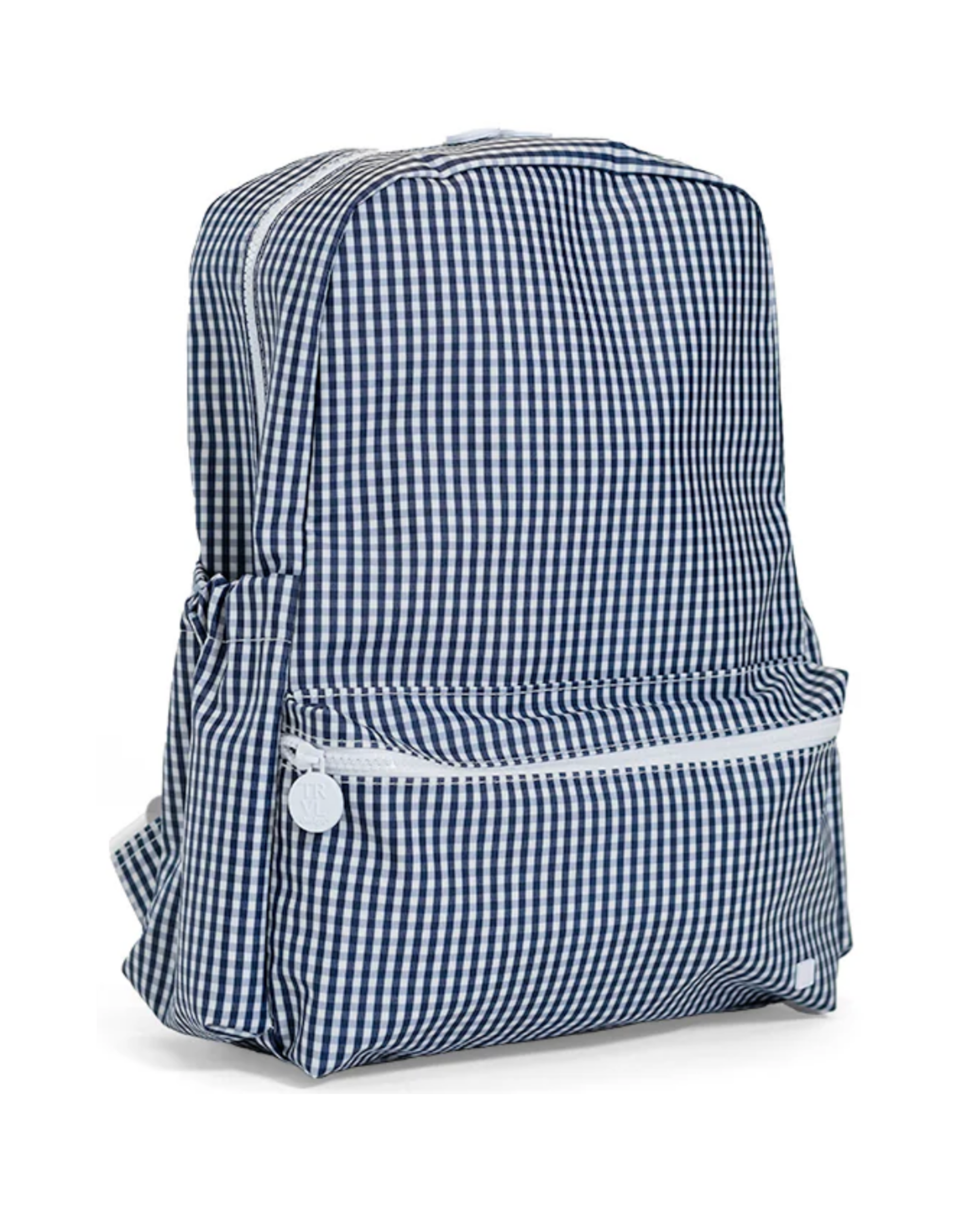 TRVL Backpacker in Gingham Navy kids backpack