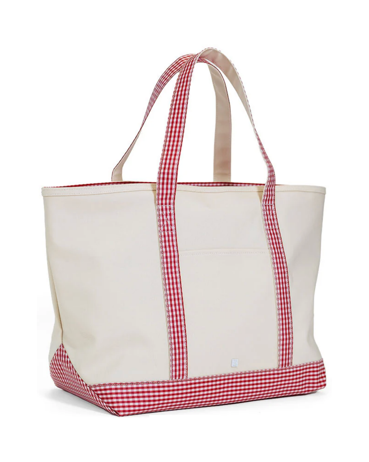 TRVL Maxi Tote - Coated Canvas with Gingham Red Trim