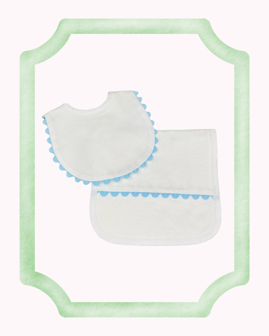 Pique Bib and Burp Set