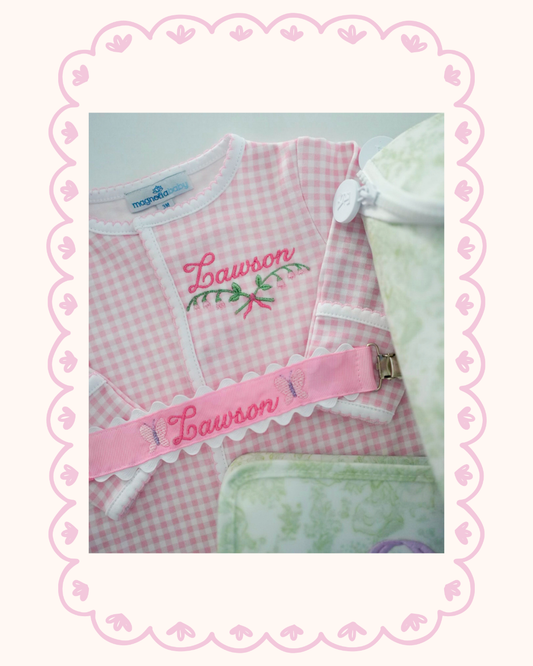 Magnolia Baby - Mini Checks Pink Footie