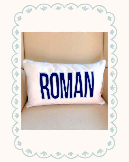 Nursery Pillow with Applique Name