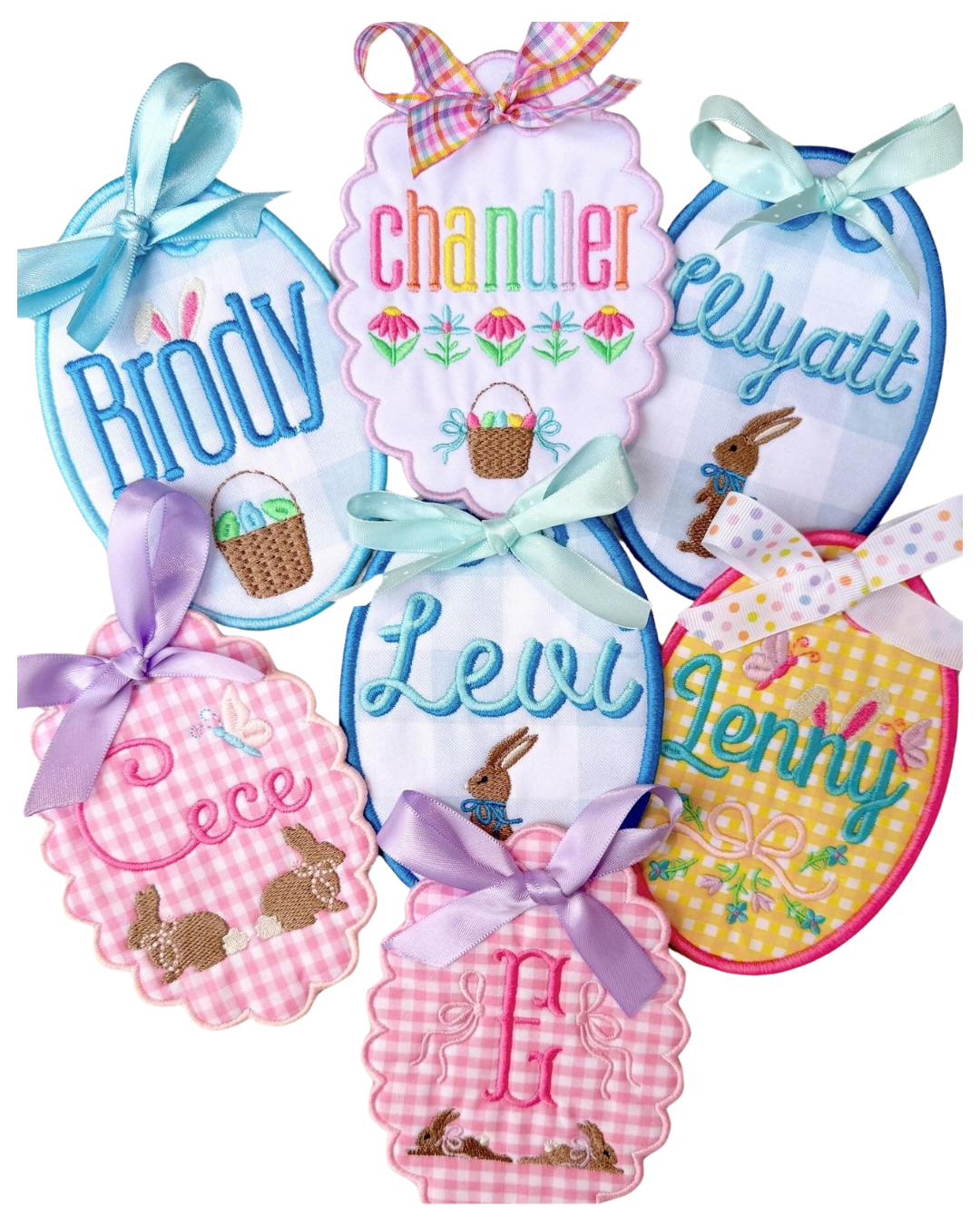 Monogrammed Easter Bunny Basket Tag