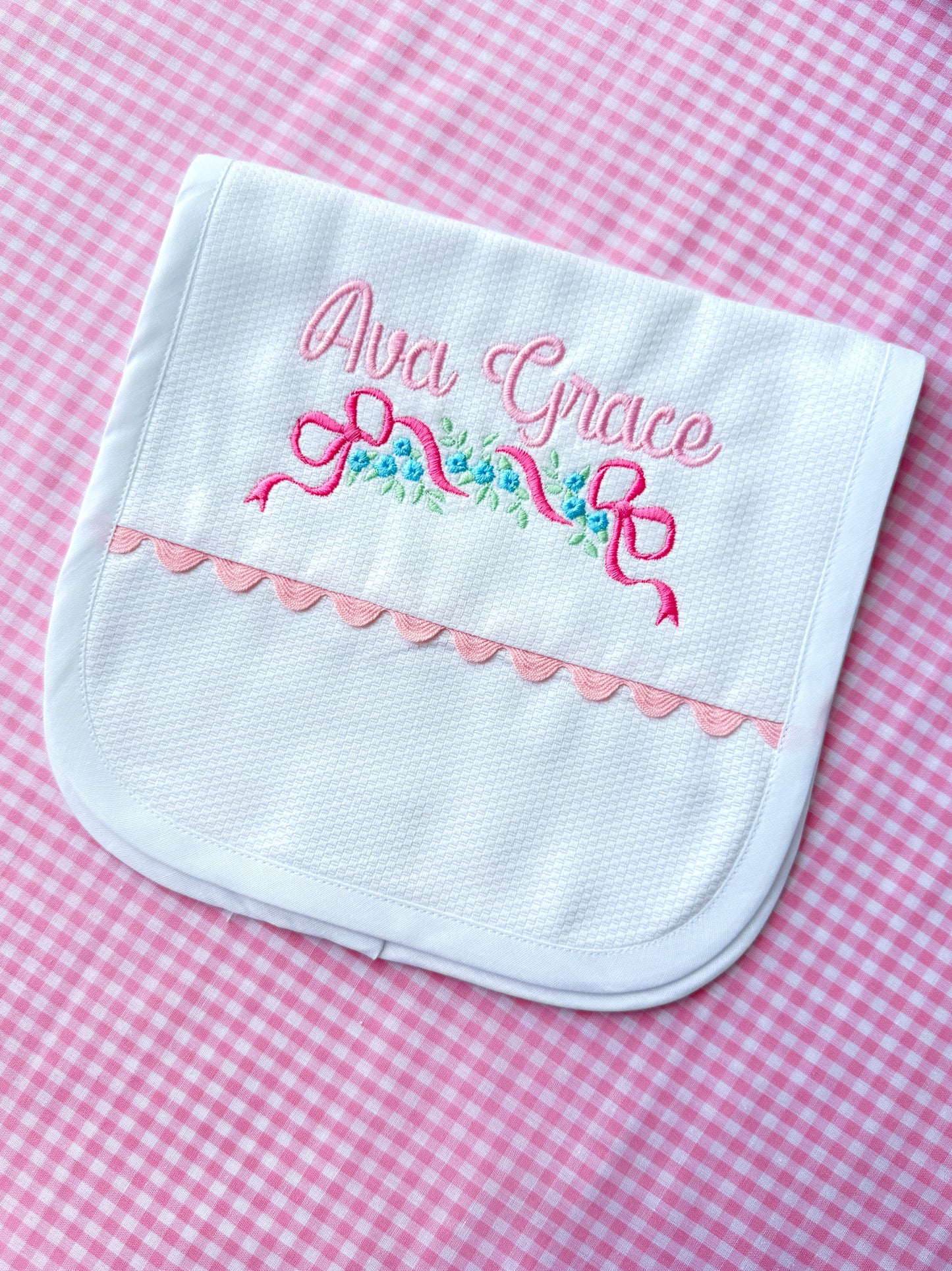 Pique Bib and Burp Set