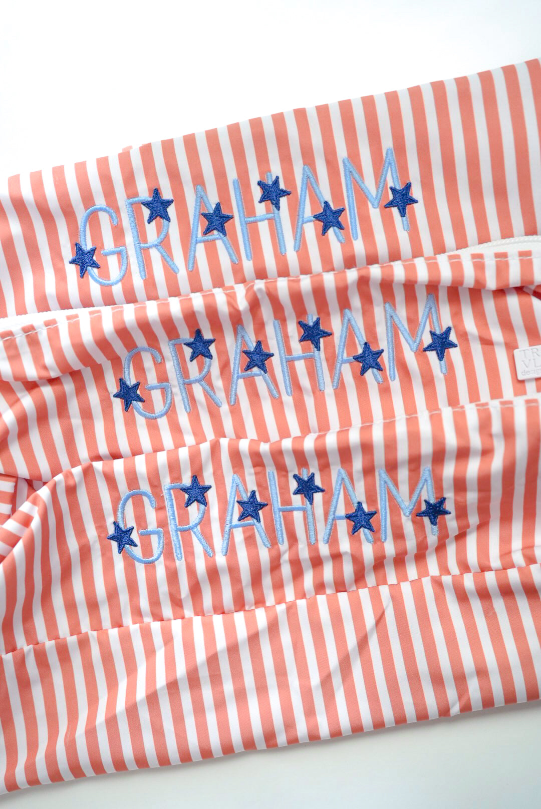 TRVL Packing Cubes set of 3 in Pimlico Stripe Rust for travel