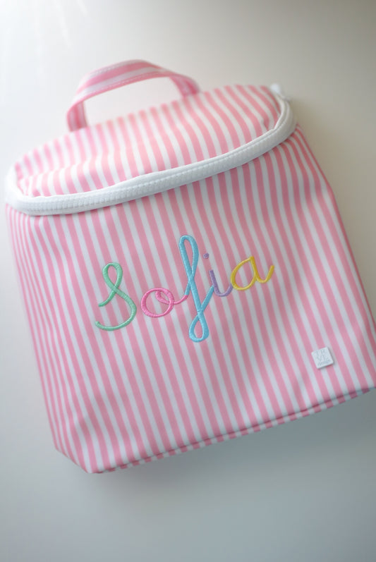 TRVL Take Away Insulated Lunch Bag - Pimlico Stripe Dusty Rose