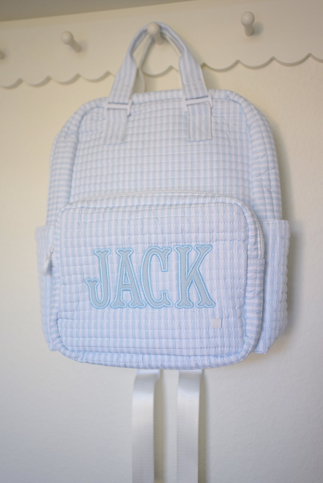 TRVL Quilted All You Need diaper bag in Pimlico Stripe Blue, classic stripe