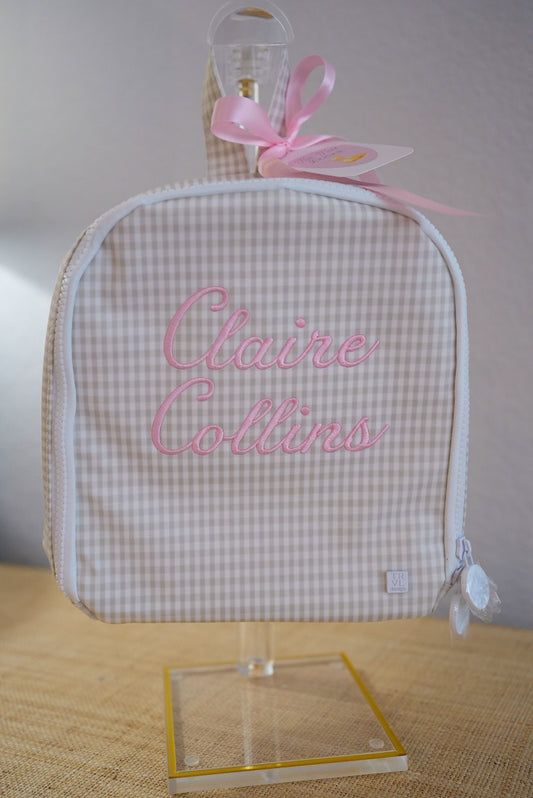 TRVL Bring It Lunch Bag - Gingham Pearl Grey