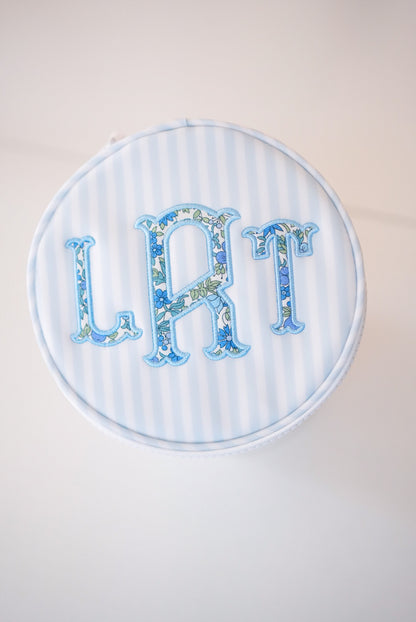 TRVL Jewel Round Case - Pimlico Stripe Blue