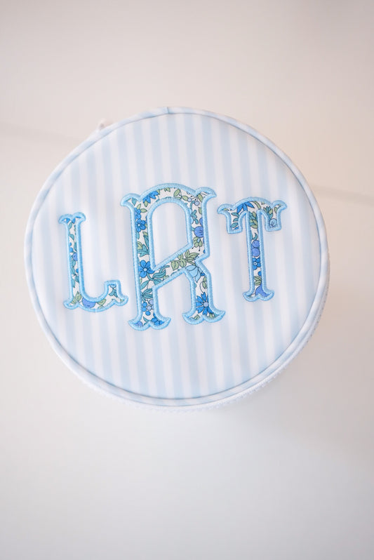 TRVL Jewel Round Case - Pimlico Stripe Blue