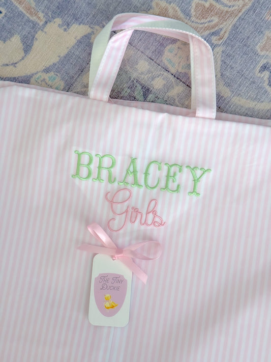 TRVL Garment Bag - Pimlico Stripe Pink