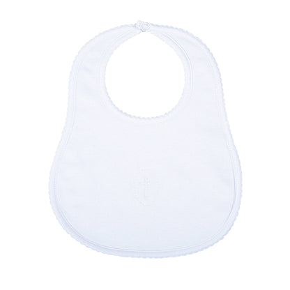 Blessed Embroidered Bib - White