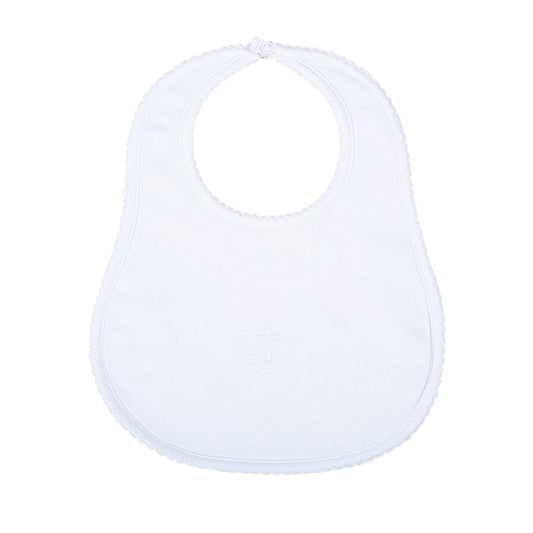 Blessed Embroidered Bib - White