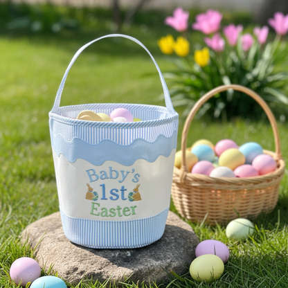 Baby's 1st Easter - Seersucker Basket