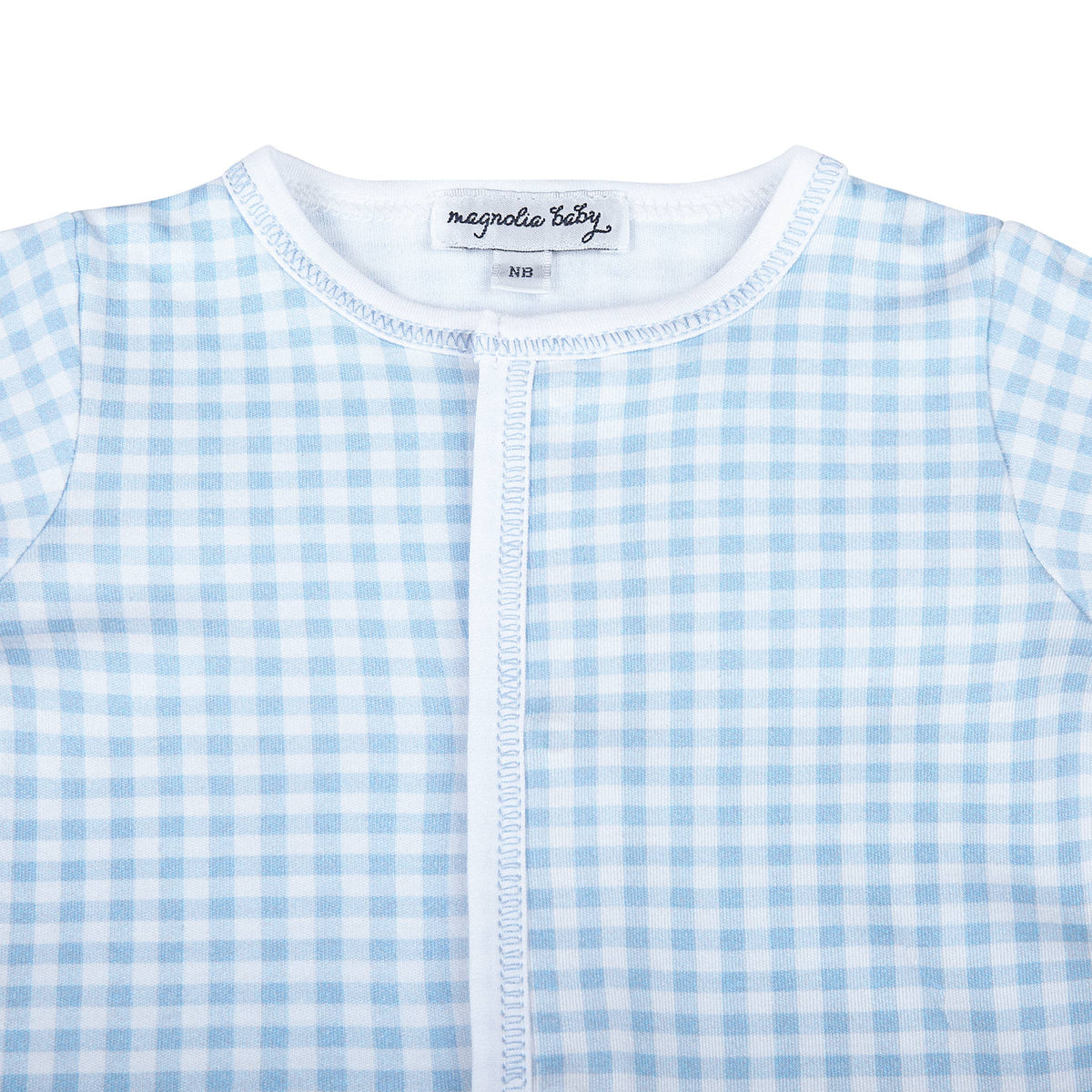 Magnolia Baby - Mini Checks Blue Footie