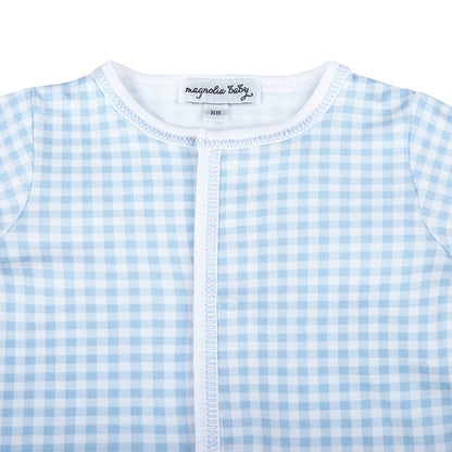 Magnolia Baby - Mini Checks Blue Footie