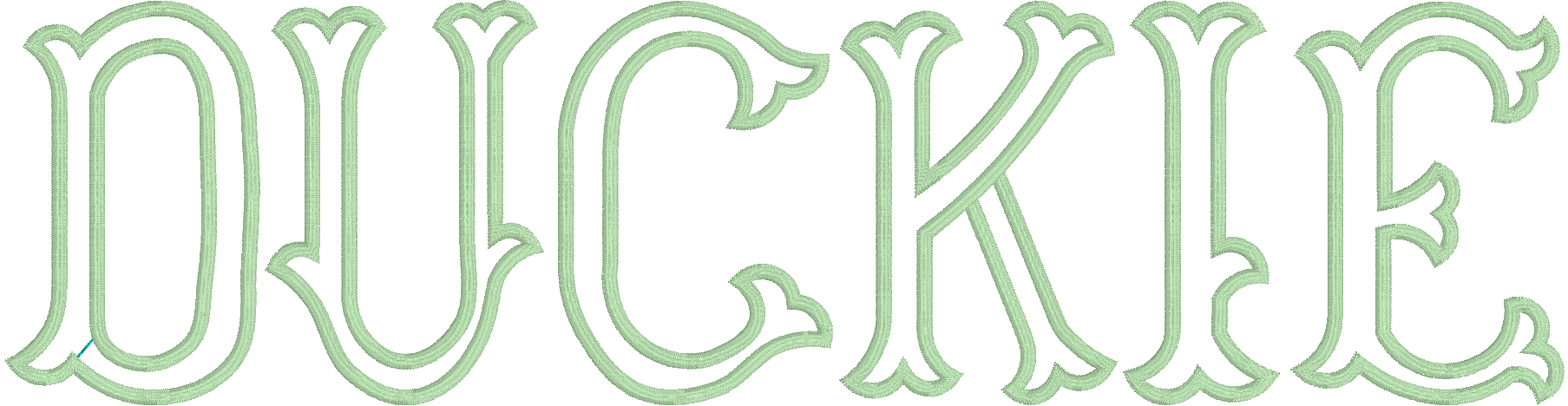 Antique applique font sample