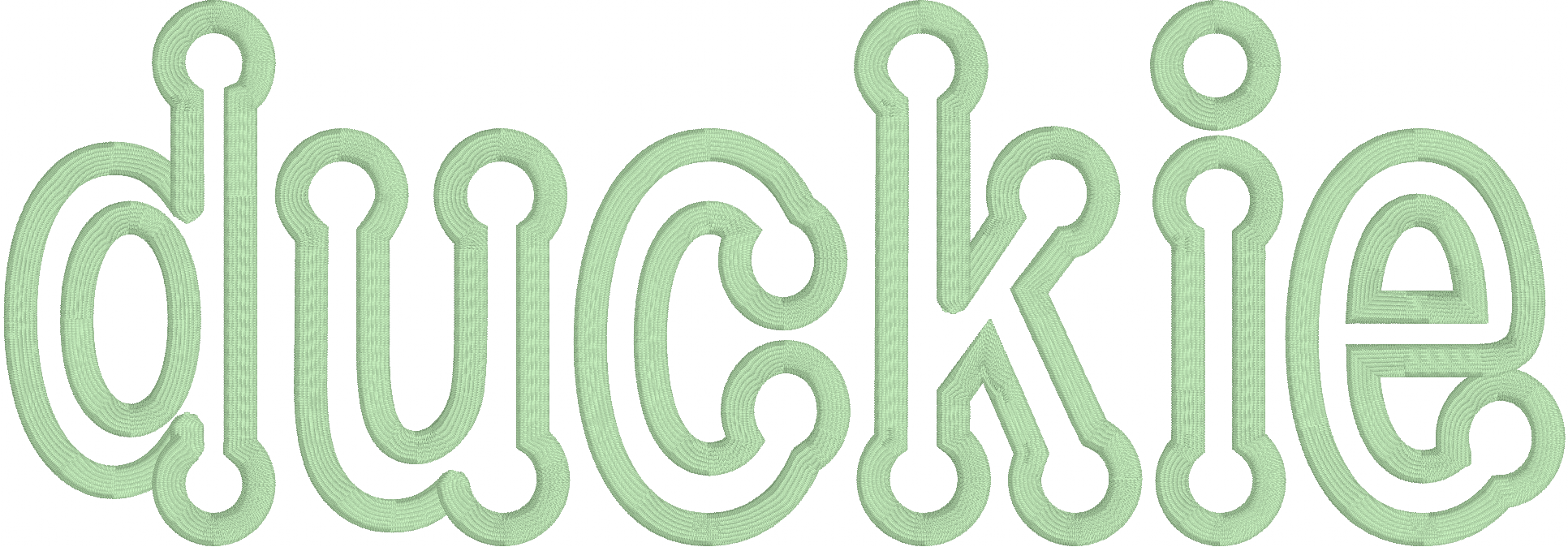 Dottie applique font sample