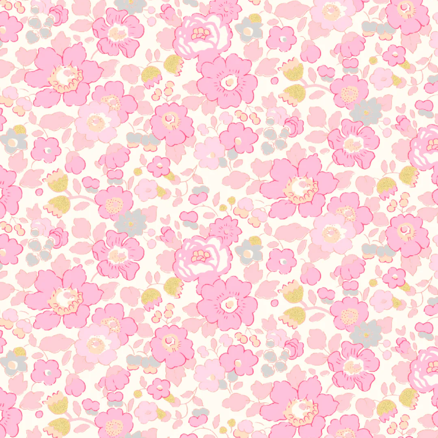 Liberty of London Betsy Metallic Pink fabric