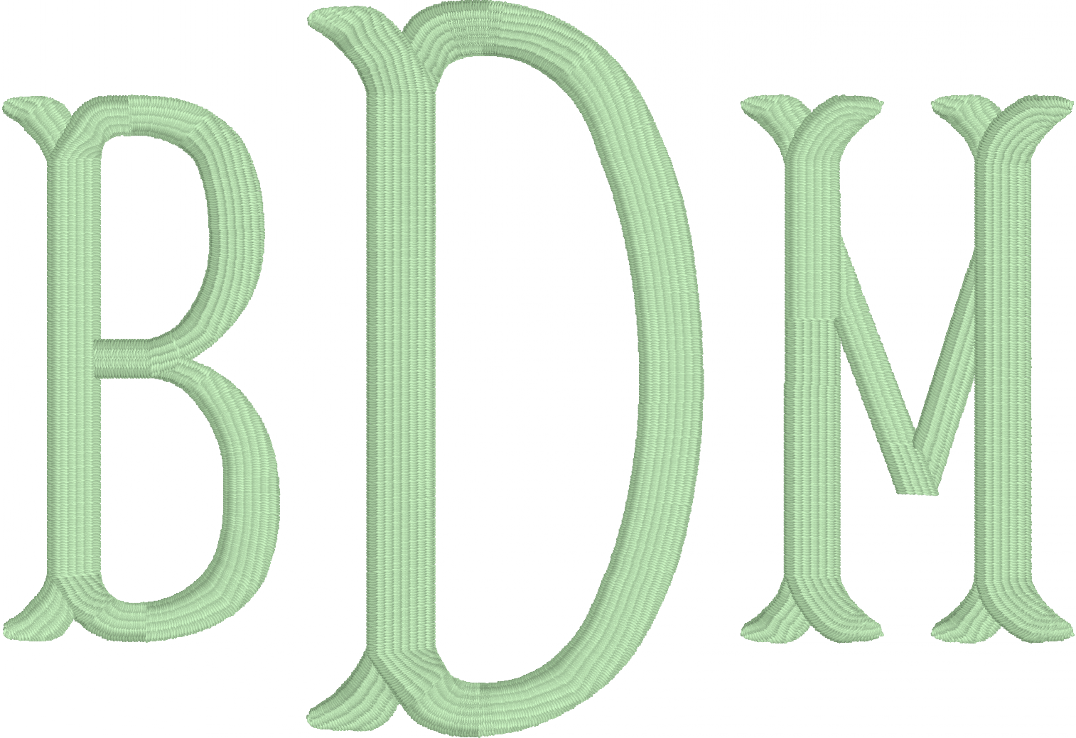 Traditional 3-letter monogram sample